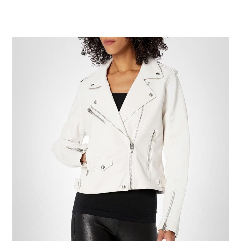 Love Tree White Leather Jacket